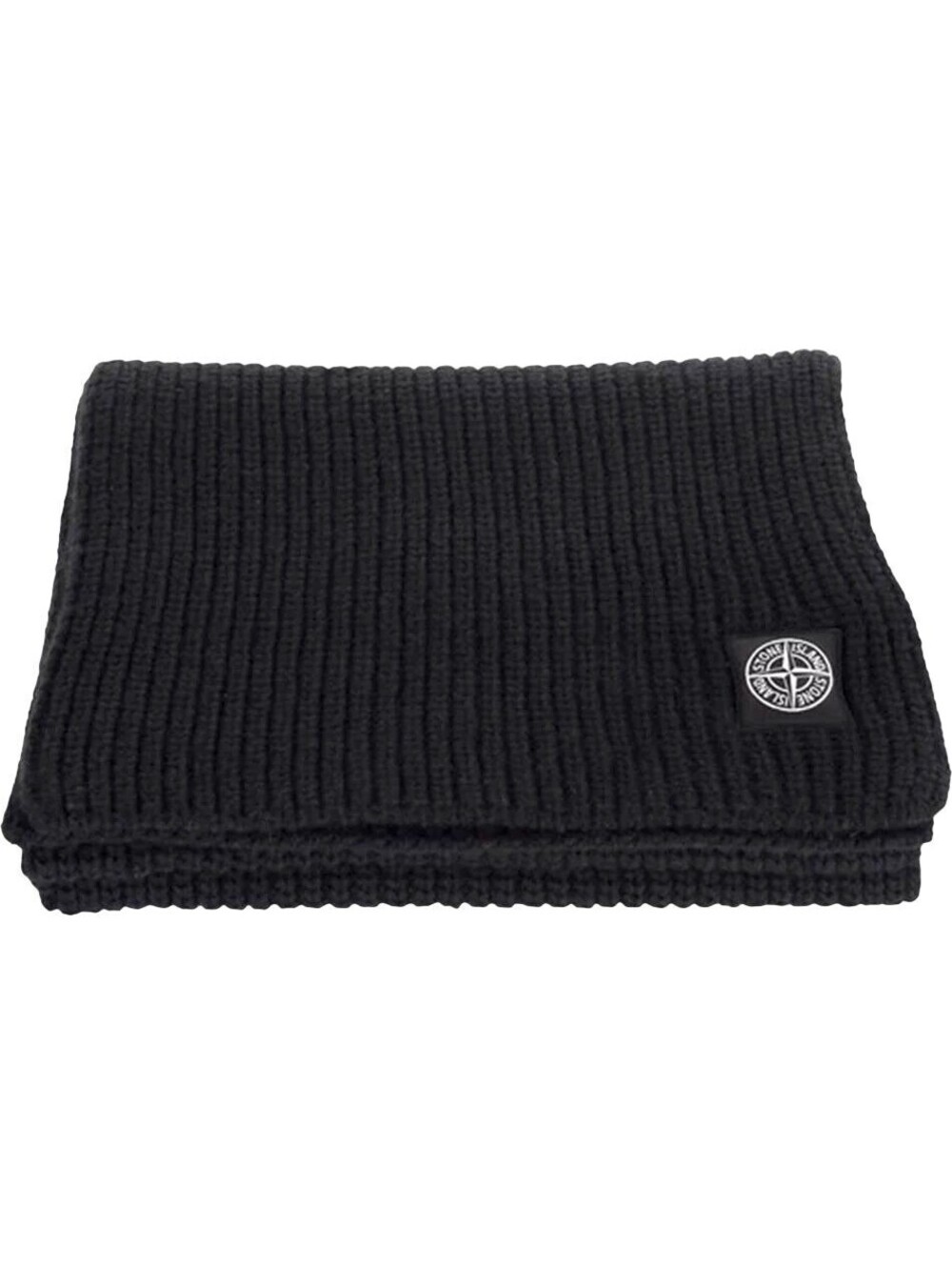 NEW Stone Island Black Wool Chunky Knit Scarf